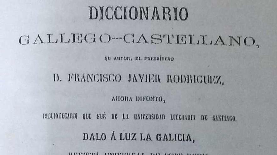 Portada del diccionario, publicado en 1863. // A.V.N.