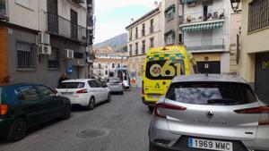 Ambulancias en la calle del suceso