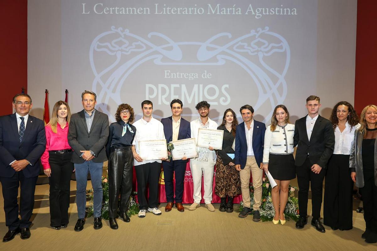 Ganadores de la 50ª edición del certamen literiario 'María Agustina'.