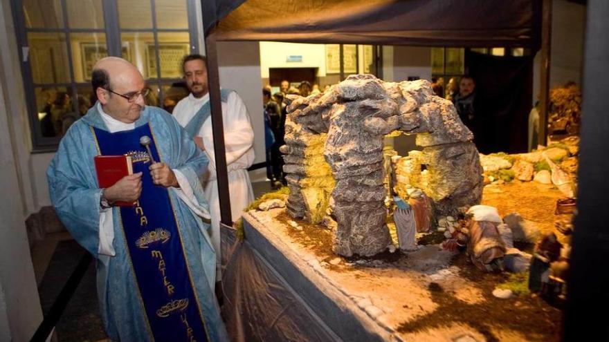 Inauguración el pasado año del belén monumental del colegio de la Inmaculada.