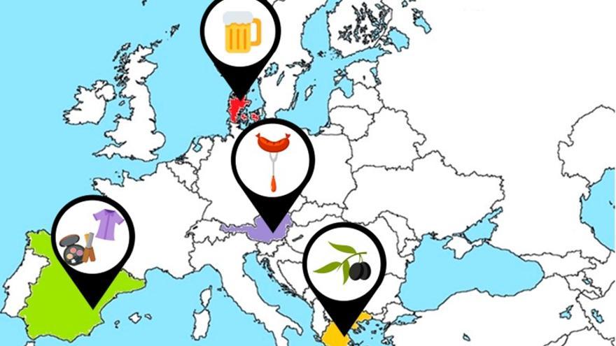 La localización de los cuatro &quot;ecosites&quot;.