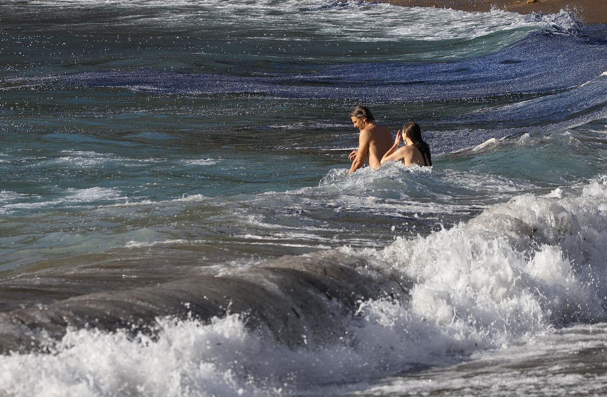 e8a66d4a 3a56 4eb2 9ea1 7b0355d87828 alta libre aspect ratio default 0 – Diario de Ibiza News Dos Bañistas En Benirràs Junto A Una Marea Azul De Medusas Velero.