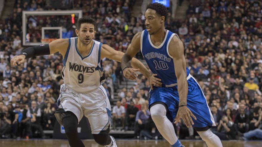 Ricky Rubio cae con los Minnesota Timberwolves.