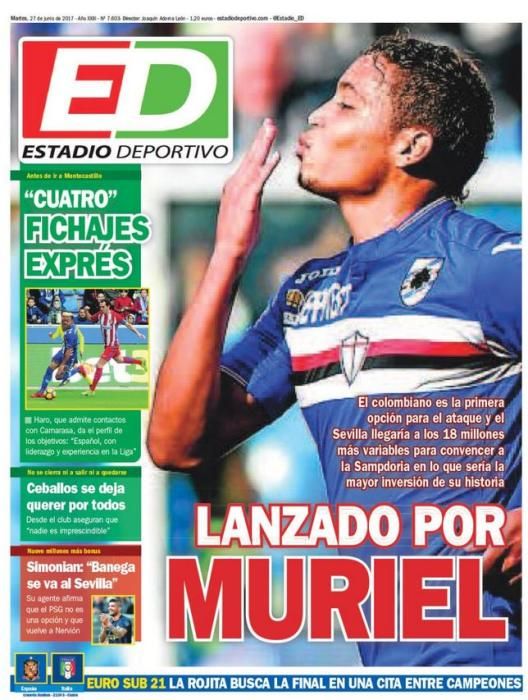 Portadas de los diarios deportivos del 27 de junio