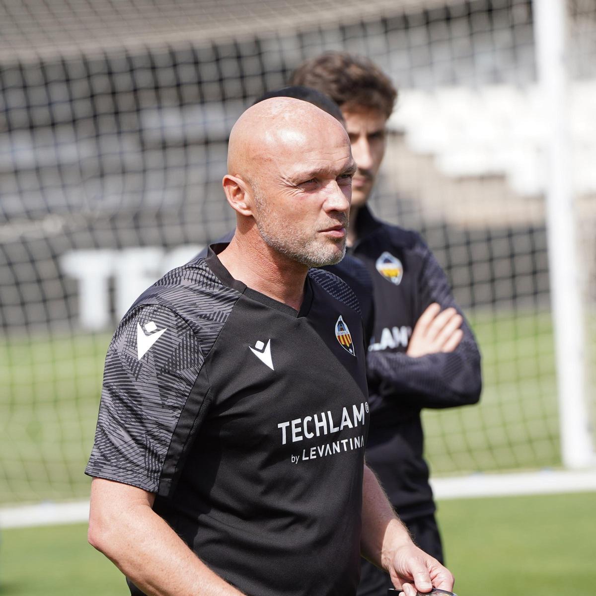 Schreuder en el entrenamiento de este viernes.