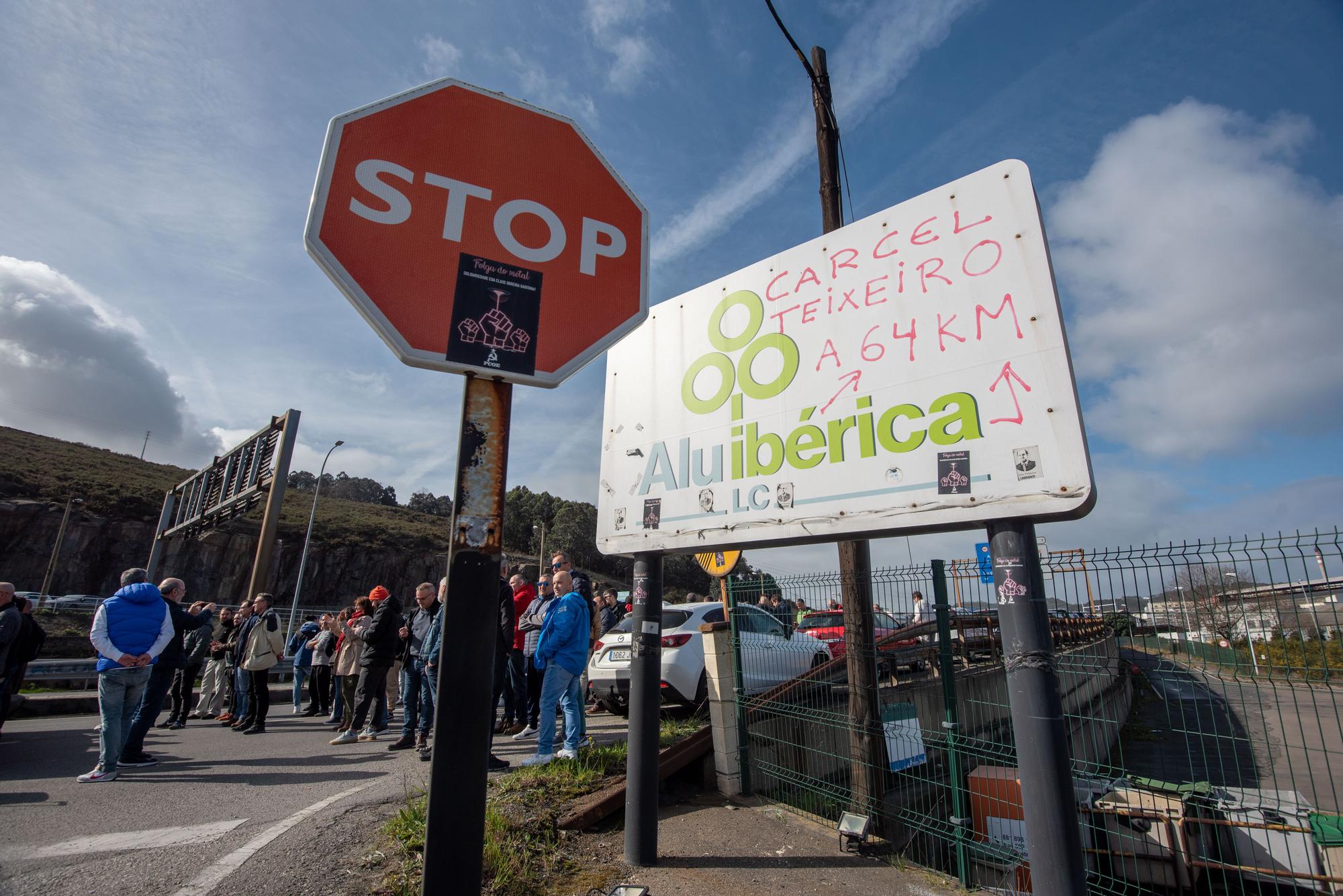 Protesta de trabajadores de Alu Ibérica