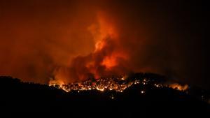 Incendio forestal en Paüls (Baix Ebre, Tarragona)
