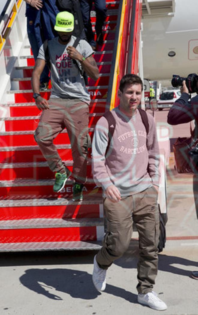 El Barça viajó en avión a Madrid