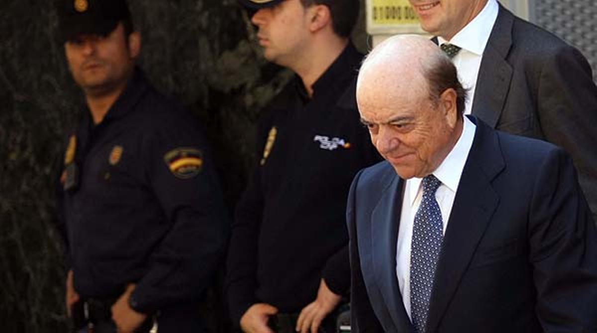 El president del BBVA, Francisco González, després de la seva compareixença davant el jutge del ’cas Bankia’.