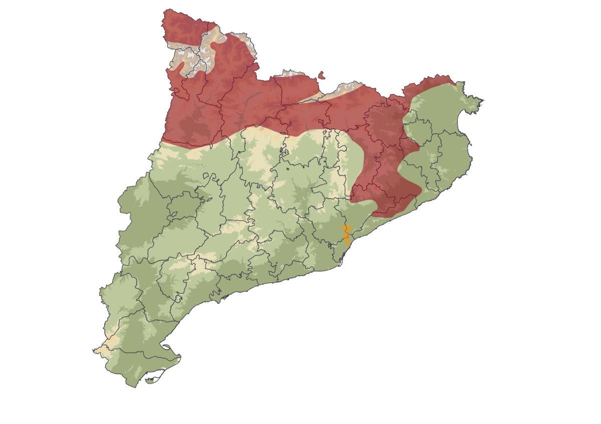 Mapa de distribución de la 'Zamenis longissimus'.