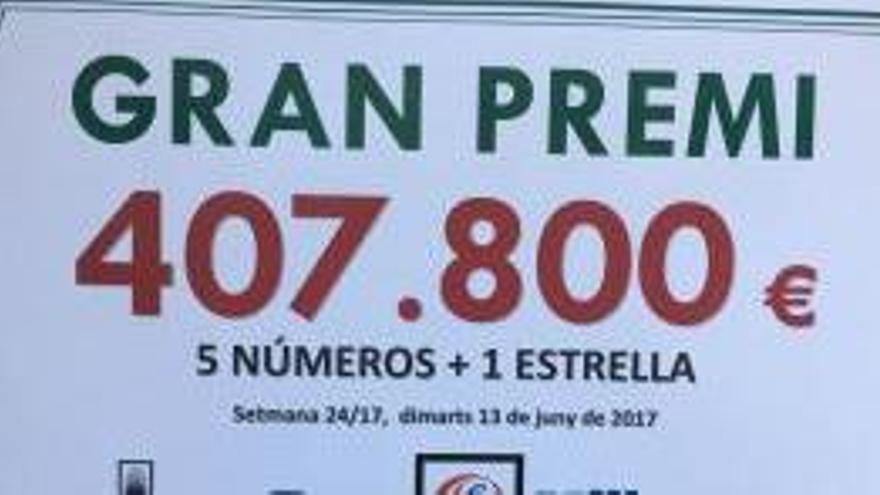 Un gironí guanya 407.800 euros a l&#039;Euromilions