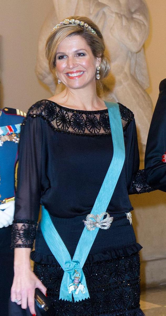 Máxima de Holanda, en el cumpleaños de la Reina Margarita II de Dinamarca.
