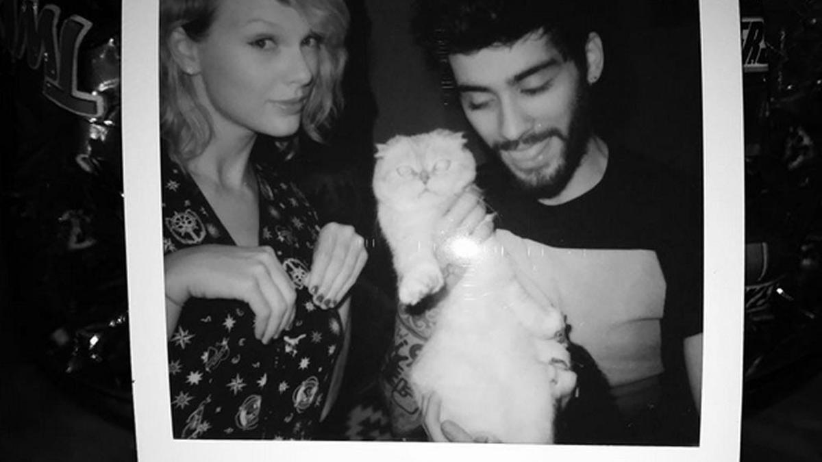 Taylor Swift y Zayn Malik en una foto polaroid