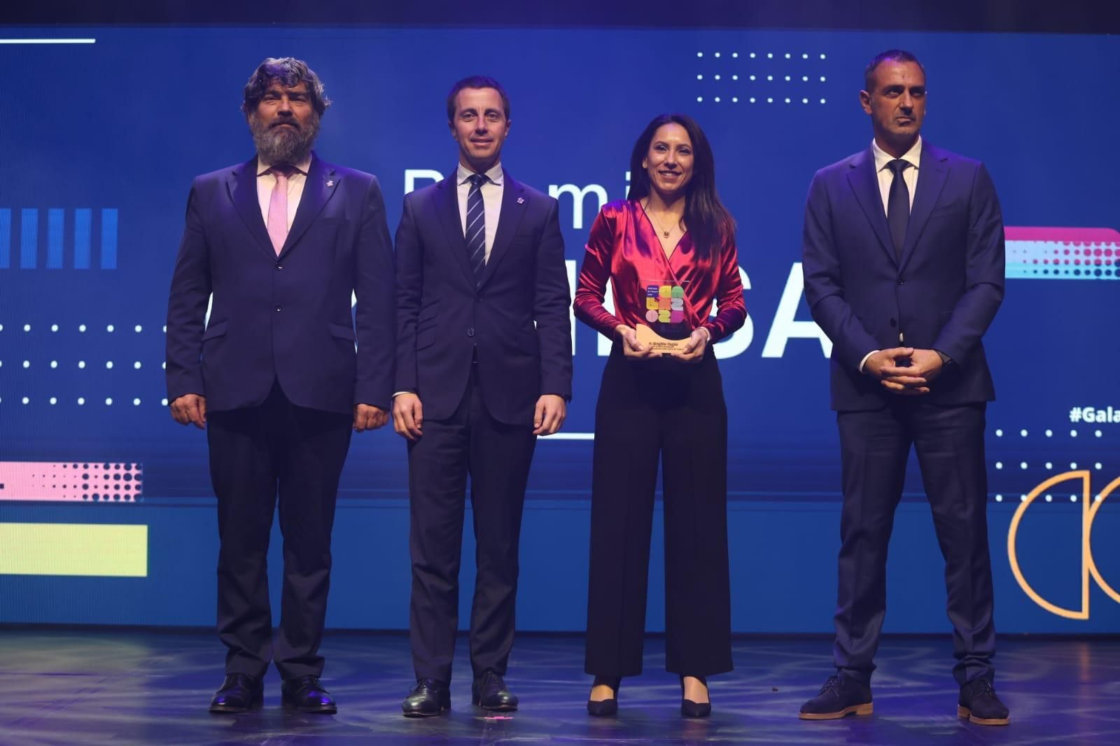 Brigitte Yagüe, junto a Pedro Bestard, Llorenç Galmés y Toni Prats.