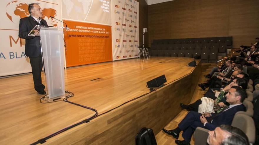 El presidente de la Liga Javier Tebas inauguró el congreso el pasado lunes