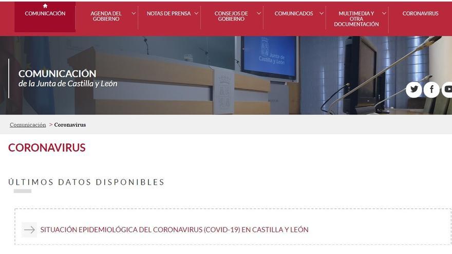 Portal premiado específico del coronavirus en Castilla y León.