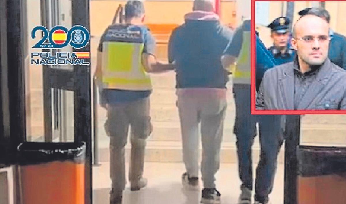 Los agentes detienen en Tenerife a Filippo Capaldo; en el recuadro, el empresario arrestado, en una imagen en Italia.