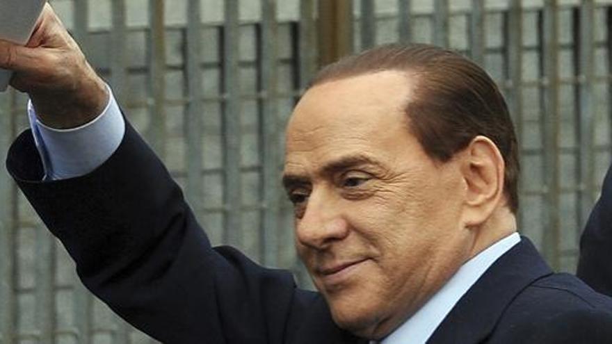 Silvio Berlusconi, a su llegada al juzgado de Milán.