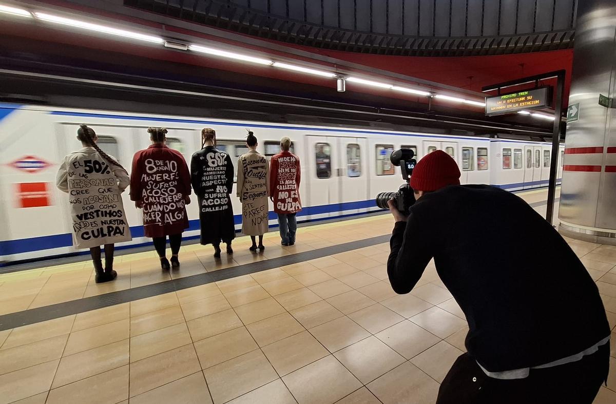Imagen de uno de los rodajes que tuvieron lugar en el Metro de Madrid durante 2025.