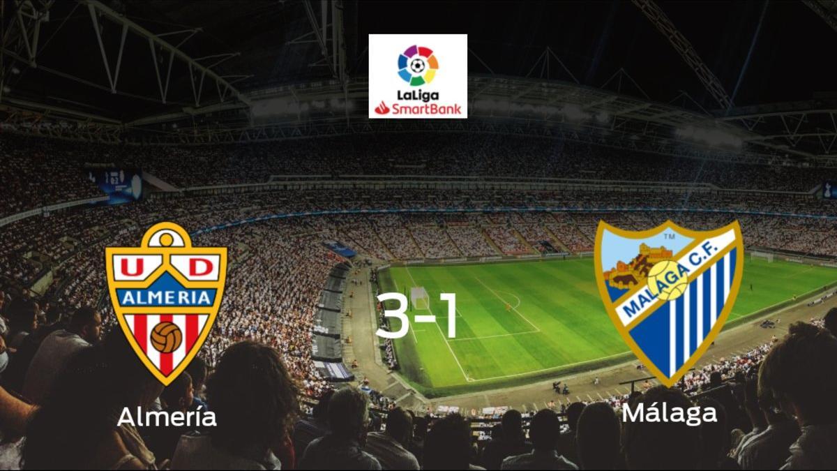 Victoria del Almería por 3-1 ante el Málaga