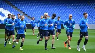 Lucas Pérez, baja en el entrenamiento del Deportivo