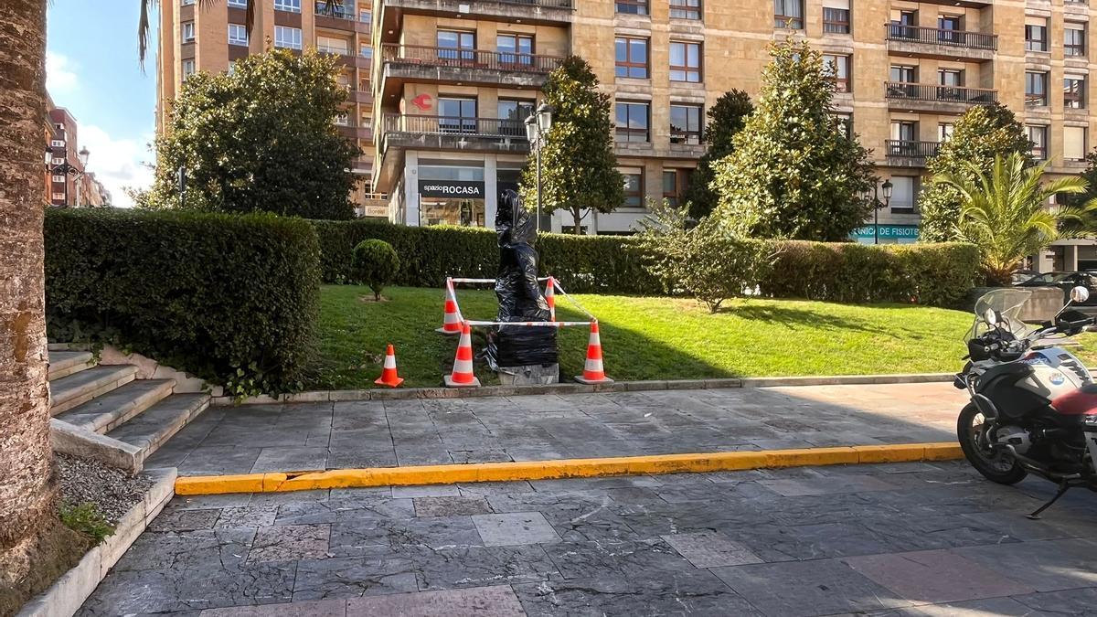 El monumento en su nueva ubicación.