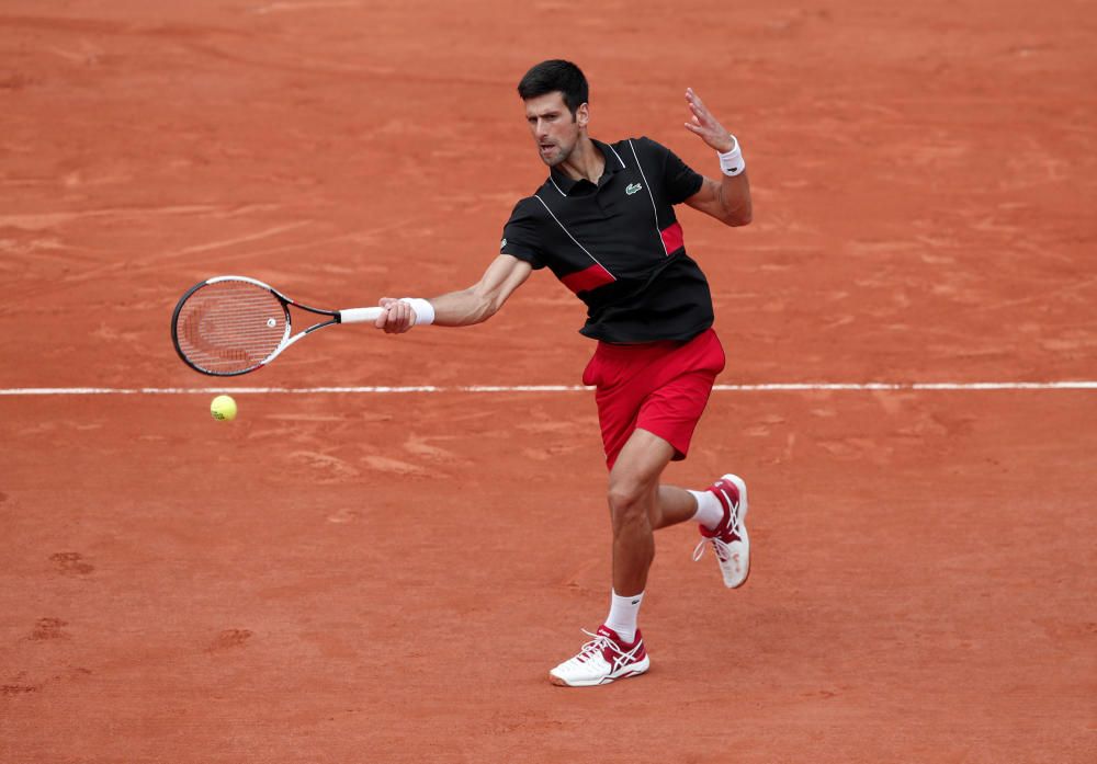 Partido entre Cecchinato y Djokovic en París