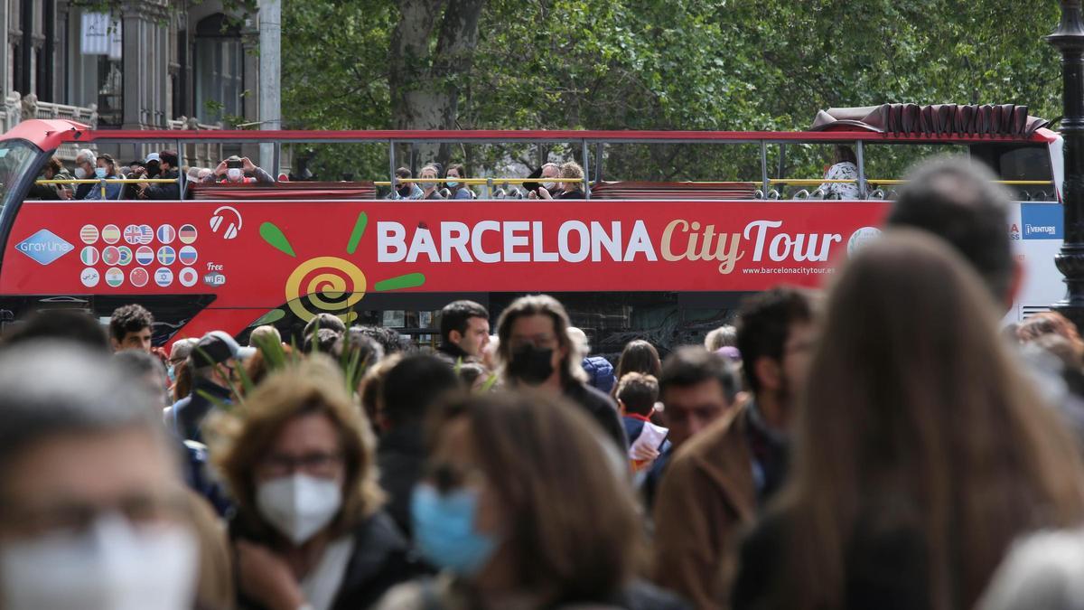 Autobús de City Tour, el pasado 23 de abril, por las calles de Barcelona