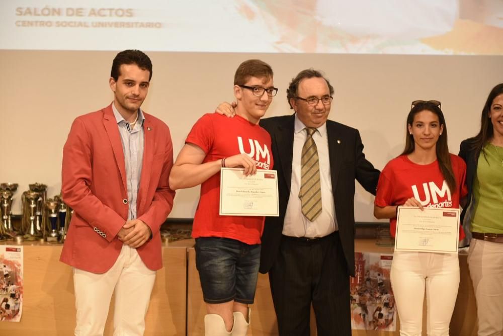 La Universidad de Murcia reconoce a sus mejores deportistas en su primera gala de fin de curso