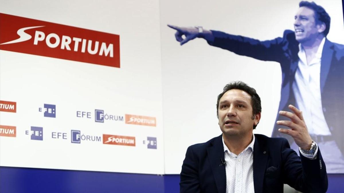 Eusebio Sacristán, durante el acto celebrado esta mañana