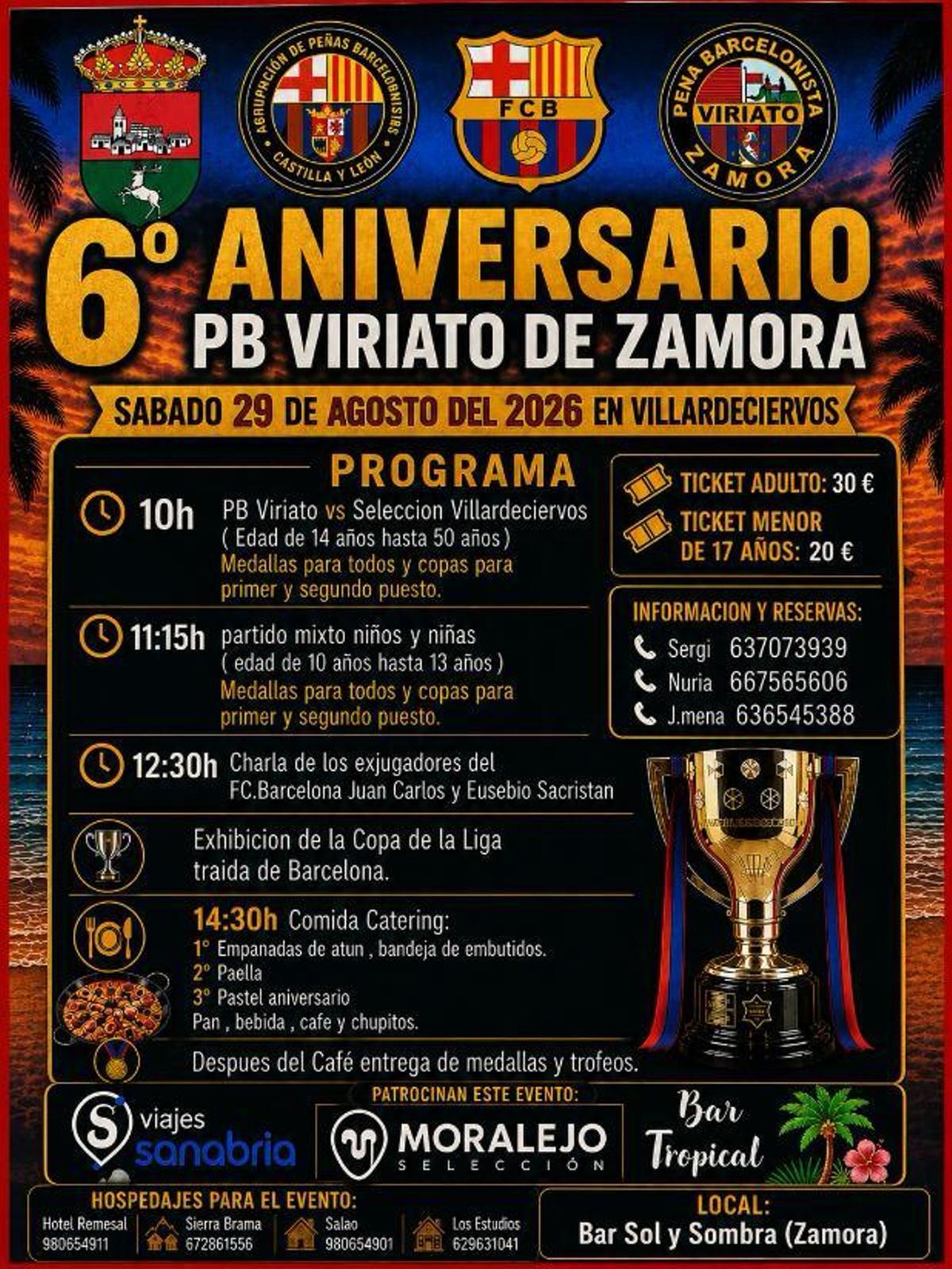 Cartel anunciador de las actividades de la Peña Barcelonista Viriato de Zamora