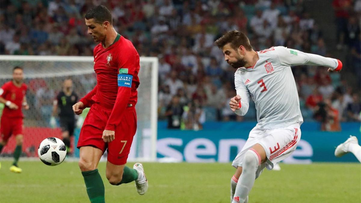 Cristiano Ronaldo y Piqué se retaron en el Portugal-España