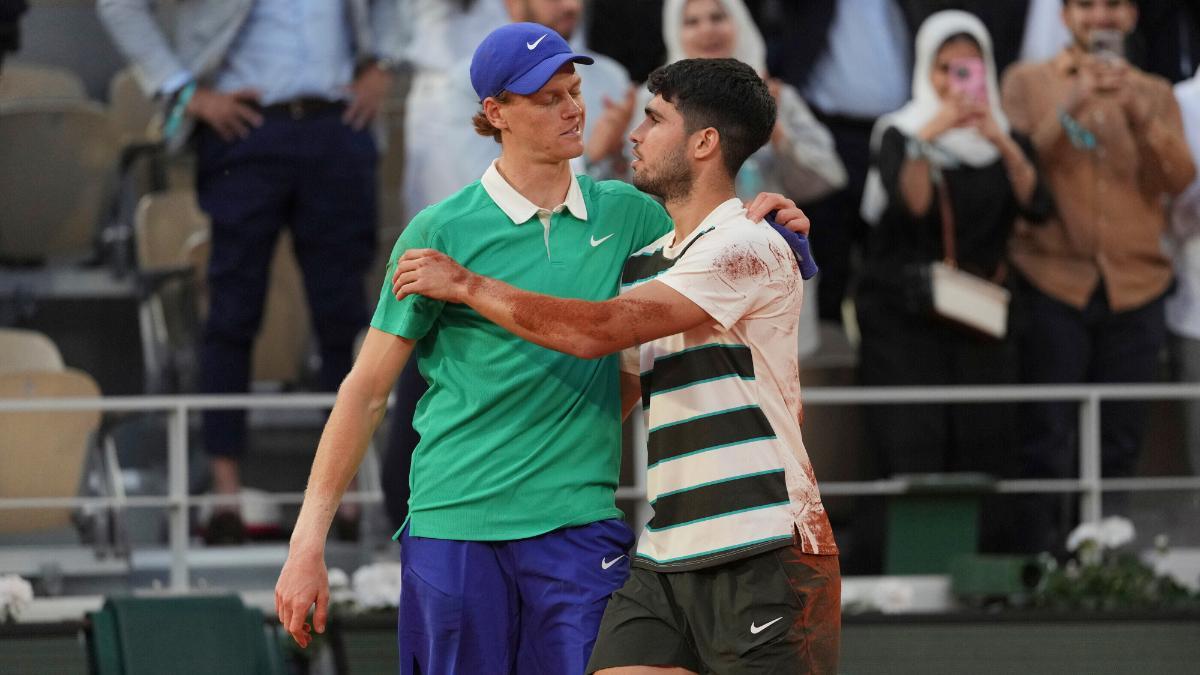 Alcaraz y Sinner en la final de Roland Garros