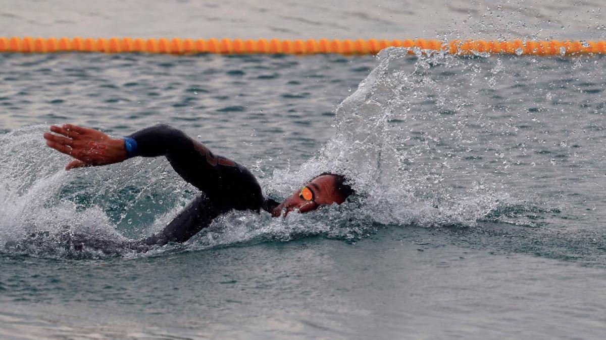 Paltrinieri durante su última competición