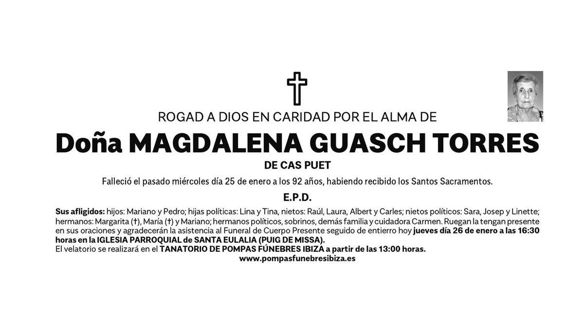 Esquela Magdalena Guasch Torres