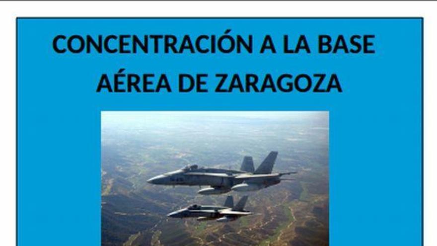 Concentración contra el uso bélico de la base militar aérea de Zaragoza