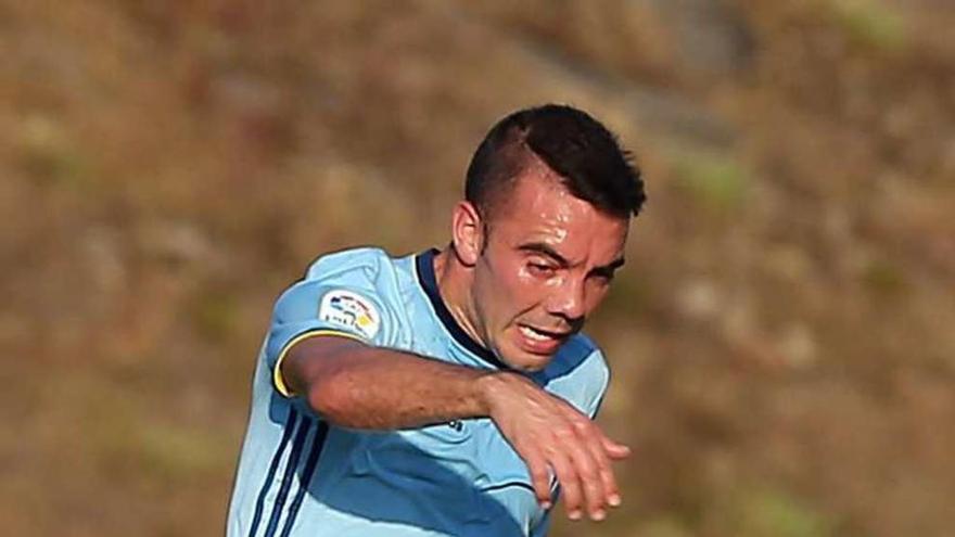 Aspas, en un partido de pretemporada. // Marta G.Brea