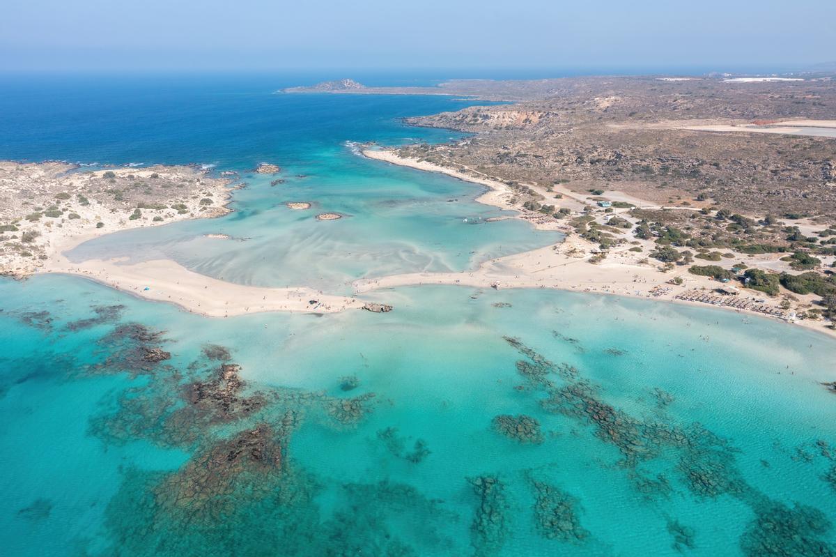 Vista áerea de Elafonisi, en Grecia.