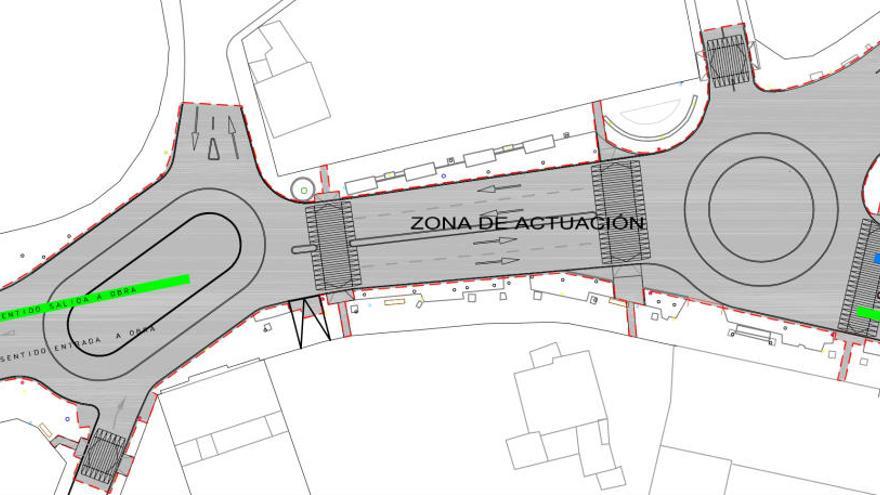 Imagen del plano con las dos rotondas que van a ser construidas en Ibi