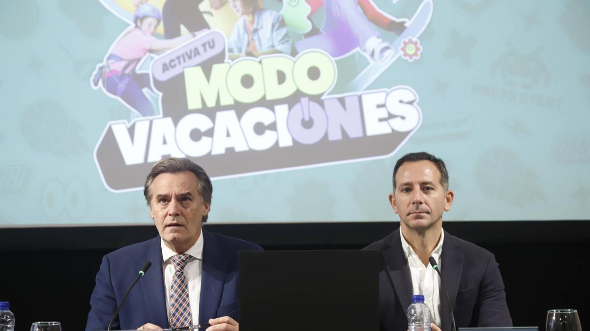 Gerardo Lerones y Manuel Dorado, durante la presentación de Campus Fundación Unicaja 2026