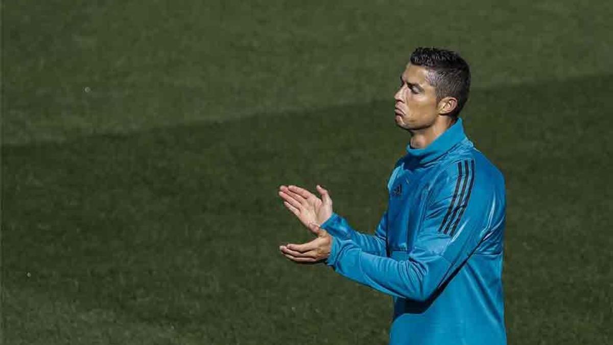 Cristiano Ronaldo mostró su enfado durante el entrenamiento
