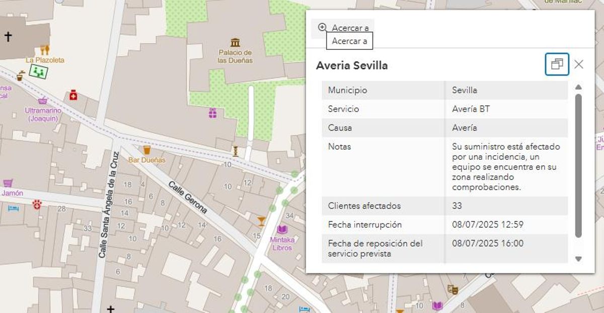 Parte de la incidencia de este mediodía.