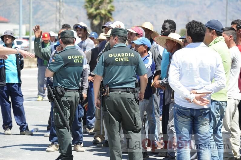 Protesta hortofrutícola en una empresa de El Raal