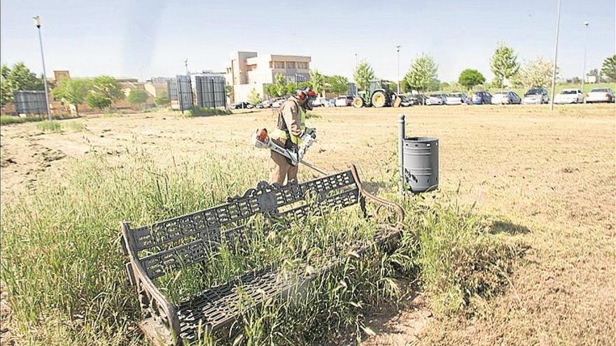 Una segunda brigada se suma a la limpieza y desbroce de solares de Badajoz