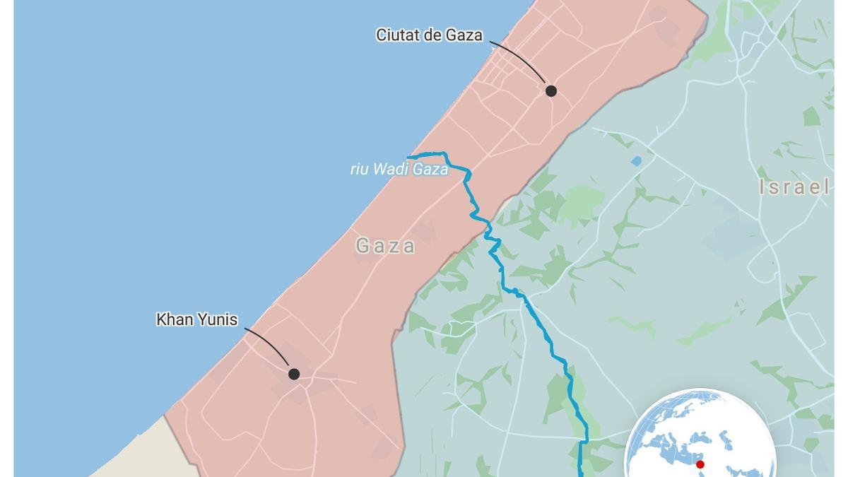 Mapa de situació de l'avís d'evacuació d'Israel a la Franja de Gaza