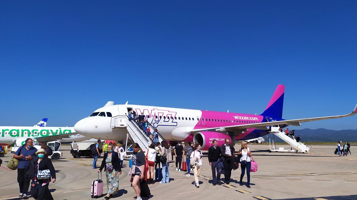 Imagen de archivo de un vuelo a su llegada a Castellón