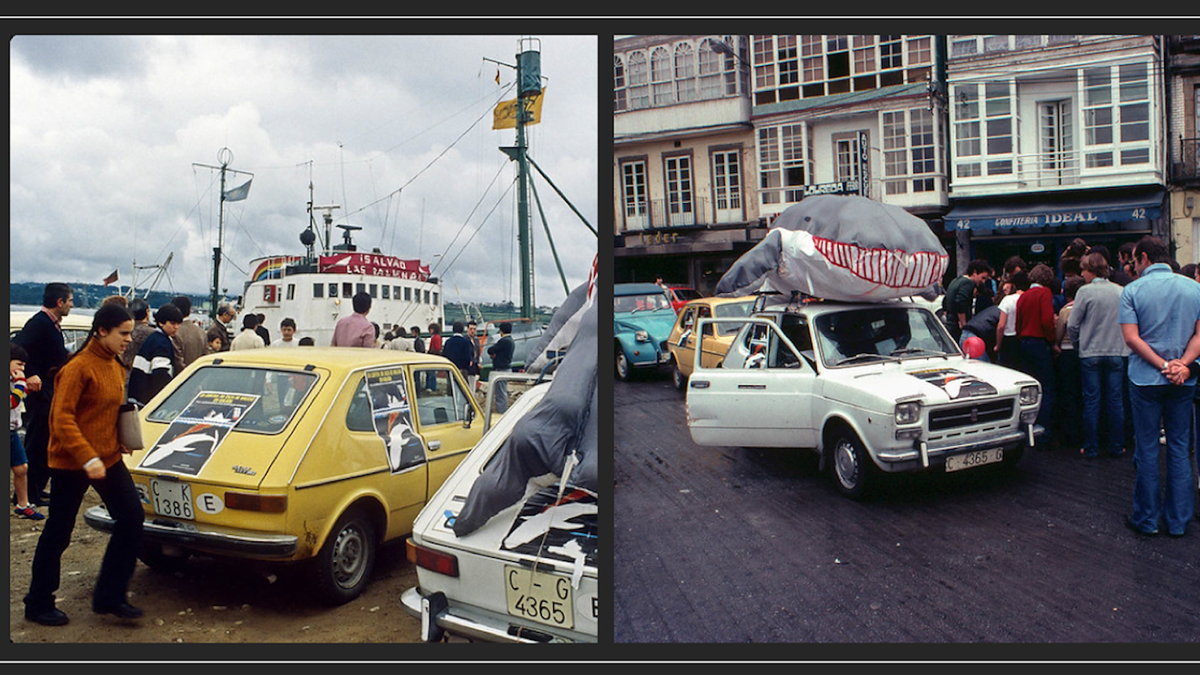 Movilización de apoyo al “Raimbow Warrior” de Greenpeace en Ferrol en 1980. 