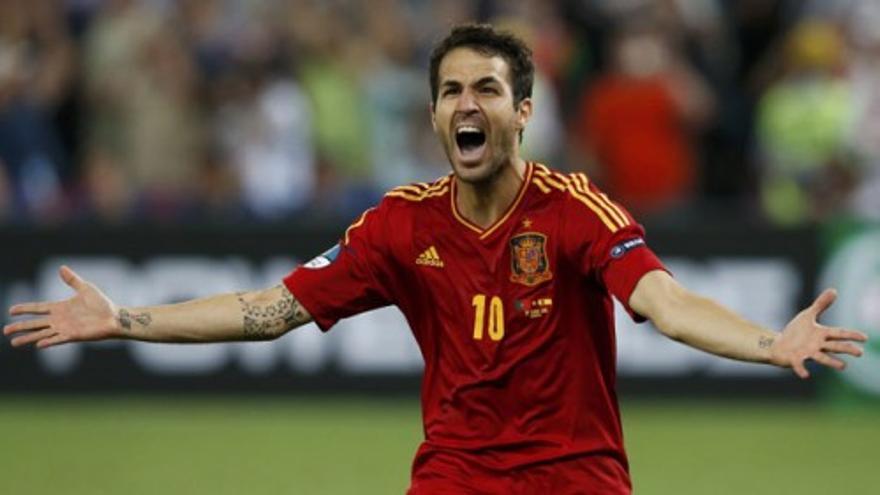 Cesc, exultante tras el partido