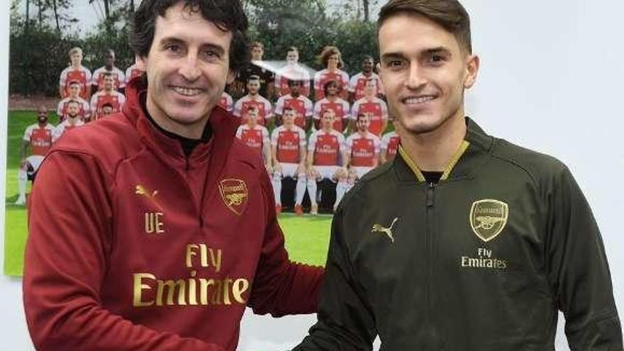 Emery y Denis posan en su reencuentro. // Arsenal FC