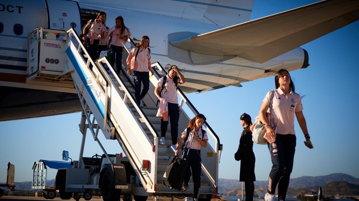 La selección española aterrizó este jueves en Málaga.